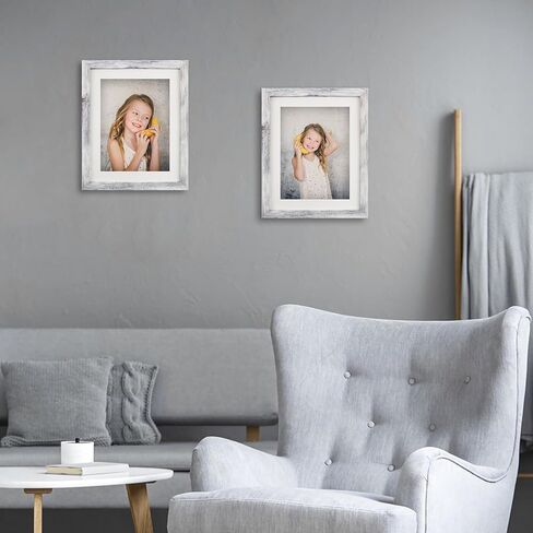 VSIONROCK 10x10 Brown Picture Frames Set of 2, Display Pictures 8x8 with Mat or 10x10 Without Mat for Wall Mounting and Tabletop, Made of High Definition Glass in Kuwait