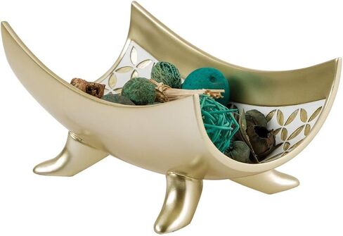 Creative Scents Schonwerk Centerpiece Bowl - Crackled Mosaic Design - Functional Table Decorations - Centerpieces for Dining/Living Room - Best Wedding/Birthday (Silver) in Saudi Arabia