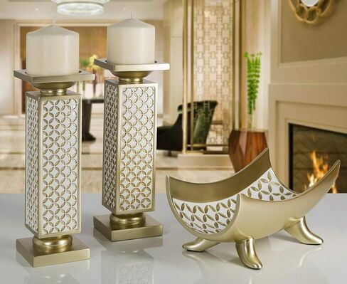 Creative Scents Schonwerk Centerpiece Bowl - Crackled Mosaic Design - Functional Table Decorations - Centerpieces for Dining/Living Room - Best Wedding/Birthday (Silver) in Saudi Arabia