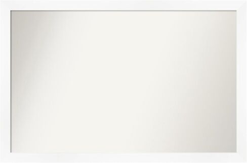 Amanti Art Custom Mirror, Vanity White Narrow Bathroom Mirror, Wall Mirror or Bathroom Vanity Mirror Over Sink (31.5 x 37.5 in.) Non-Beveled Mirror, White Mirror, Casual Mirror from WI, USA in Saudi Arabia