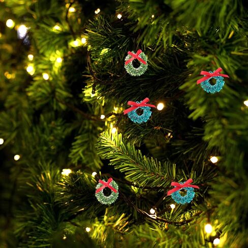 30Pcs Mini Christmas Wreaths Artificial Christmas Wreath Christmas Tree Ornament Dollhouse Accessories for Xmas Holiday Supplies in Saudi Arabia