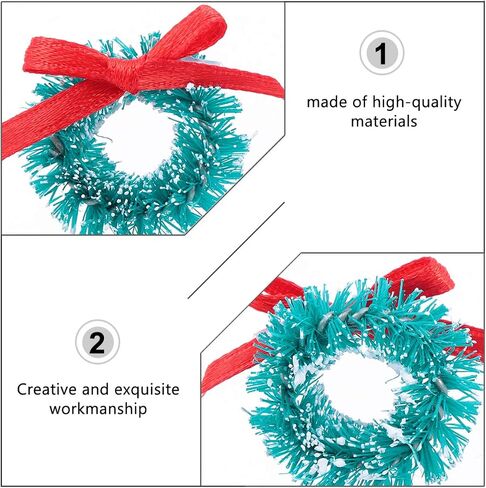 30Pcs Mini Christmas Wreaths Artificial Christmas Wreath Christmas Tree Ornament Dollhouse Accessories for Xmas Holiday Supplies in Saudi Arabia