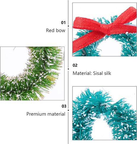 30Pcs Mini Christmas Wreaths Artificial Christmas Wreath Christmas Tree Ornament Dollhouse Accessories for Xmas Holiday Supplies in Saudi Arabia