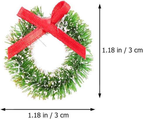 30Pcs Mini Christmas Wreaths Artificial Christmas Wreath Christmas Tree Ornament Dollhouse Accessories for Xmas Holiday Supplies in Saudi Arabia
