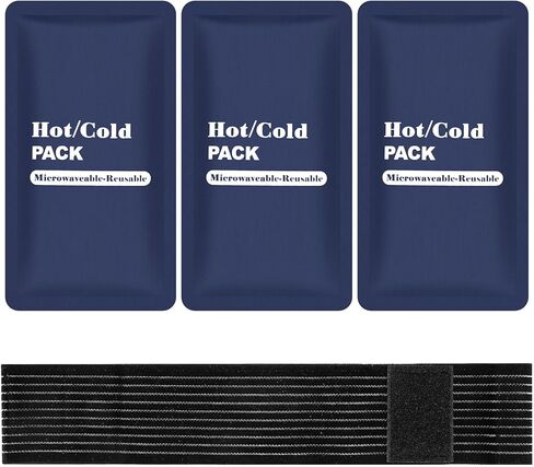 عبوات ثلج للإصابات قابلة لإعادة الاستخدام، 3 عبوات ثلج جل ساخن وبارد، غلاف ثلج للركبة، عبوات ثلج مع أشرطة قابلة للتعديل للركبتين والظهر والكتفين والذراعين والساقين in Kuwait