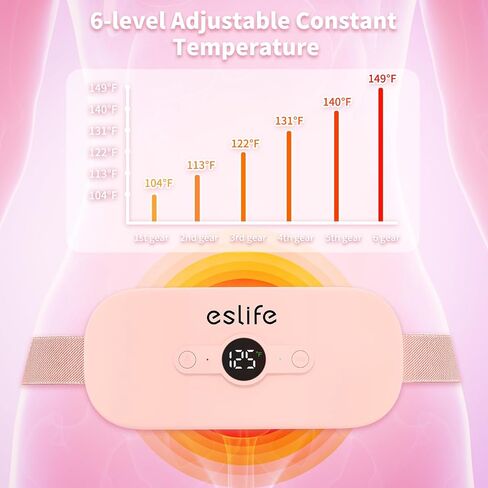 Electric Heating Pad for Period Cramps - Portable, Adjustable Heat & Massage Pad with 6 Levels & Timer - Relief from Menstrual & PMS Pain, Ideal Valentine's Day Gift for Women & Girls, Pink in Saudi Arabia