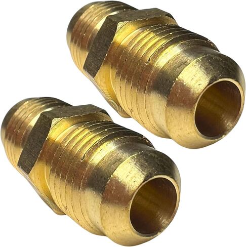 2pcs 1/4 Inch Male Flare x 1/4 Inch Male Flare Connector Gas Adapter Union Pipe Flare Brass Tube Coupler Fitting by CX WONDERLAND in Saudi Arabia