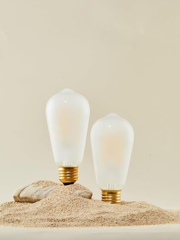 مصابيح إديسون LED متجمدة E26، 6 وات مكافئة 60 وات، أبيض دافئ 2700 ك، 600 لومن، AC120V، ST58 لمبات خيوط LED عتيقة قابلة للتعتيم مع 90+ CRI، حزمة من 6 (6 وات = 60 وات أبيض دافئ) in Saudi Arabia