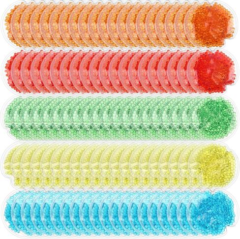 100 قطعة من عبوات ثلج بو بو من تريلاكو مقاس 10.16 سم، عبوات ثلج هلامية صغيرة قابلة لإعادة الاستخدام، عبوات ثلج دائرية باردة وساخنة للضغط البارد، حمى أسنان الحكمة، إصابات وتخفيف الألم، 5 ألوان in Kuwait