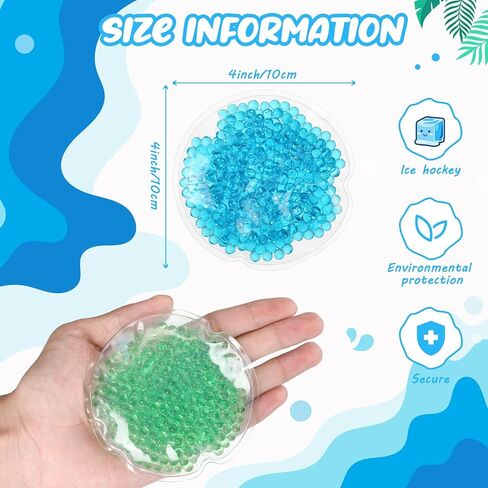 100 قطعة من عبوات ثلج بو بو من تريلاكو مقاس 10.16 سم، عبوات ثلج هلامية صغيرة قابلة لإعادة الاستخدام، عبوات ثلج دائرية باردة وساخنة للضغط البارد، حمى أسنان الحكمة، إصابات وتخفيف الألم، 5 ألوان in Kuwait