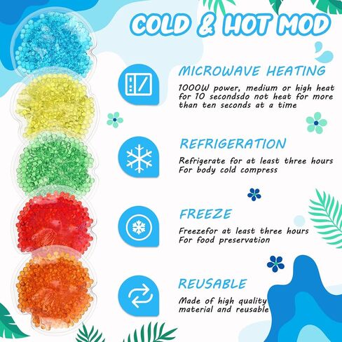 100 قطعة من عبوات ثلج بو بو من تريلاكو مقاس 10.16 سم، عبوات ثلج هلامية صغيرة قابلة لإعادة الاستخدام، عبوات ثلج دائرية باردة وساخنة للضغط البارد، حمى أسنان الحكمة، إصابات وتخفيف الألم، 5 ألوان in Kuwait