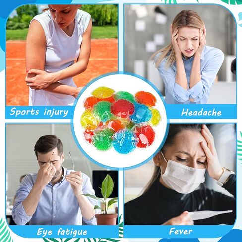 100 قطعة من عبوات ثلج بو بو من تريلاكو مقاس 10.16 سم، عبوات ثلج هلامية صغيرة قابلة لإعادة الاستخدام، عبوات ثلج دائرية باردة وساخنة للضغط البارد، حمى أسنان الحكمة، إصابات وتخفيف الألم، 5 ألوان in Kuwait