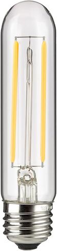 لمبة إضاءة أنبوبية LED بخيوط T10 من Sunlite، 2 واط (ما يعادل 25 وات)، 160 لومن، قاعدة E26 متوسطة، 120 فولت، قابلة للتعتيم، 90 CRI، مدرج في قائمة UL، شفاف، ضوء نهاري 5000 كلفن، حزمة واحدة in Saudi Arabia