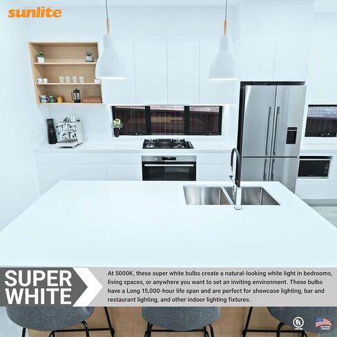 لمبة إضاءة أنبوبية LED بخيوط T10 من Sunlite، 2 واط (ما يعادل 25 وات)، 160 لومن، قاعدة E26 متوسطة، 120 فولت، قابلة للتعتيم، 90 CRI، مدرج في قائمة UL، شفاف، ضوء نهاري 5000 كلفن، حزمة واحدة in Saudi Arabia