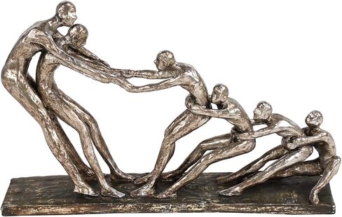 Deco 79 Polystone People Decorative Sculpture Home Decor Statue, Accent Figurine 13" x 3" x 8", Silver in Saudi Arabia