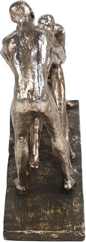 Deco 79 Polystone People Decorative Sculpture Home Decor Statue, Accent Figurine 13" x 3" x 8", Silver in Saudi Arabia