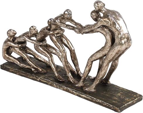 Deco 79 Polystone People Decorative Sculpture Home Decor Statue, Accent Figurine 13" x 3" x 8", Silver in Saudi Arabia