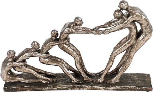 Deco 79 Polystone People Decorative Sculpture Home Decor Statue, Accent Figurine 13" x 3" x 8", Silver in Saudi Arabia