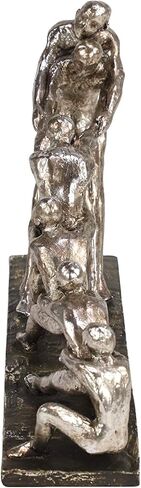Deco 79 Polystone People Decorative Sculpture Home Decor Statue, Accent Figurine 13" x 3" x 8", Silver in Saudi Arabia