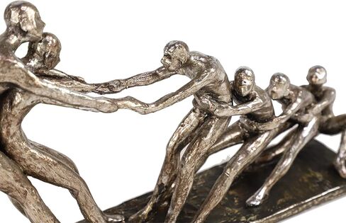 Deco 79 Polystone People Decorative Sculpture Home Decor Statue, Accent Figurine 13" x 3" x 8", Silver in Saudi Arabia