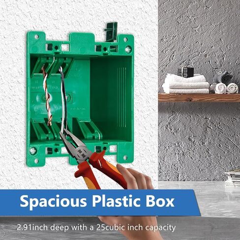 6 Pack Electrical Outlet Box Old Work 1 Gang, Plastic Remodel Drywall Junction Boxes, UL Listed in Saudi Arabia