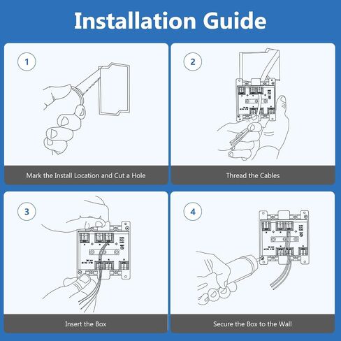 6 Pack Electrical Outlet Box Old Work 1 Gang, Plastic Remodel Drywall Junction Boxes, UL Listed in Saudi Arabia