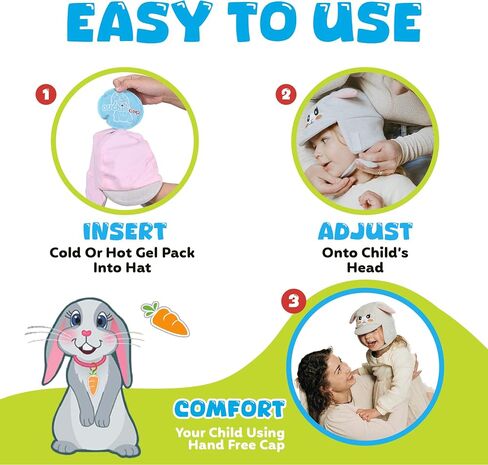 Kids Ice Packs for Boo Boos, Wearable Handsfree Kids Ice Packs Hot and Cold Pack. Toddler Ice Packs for Injuries Reusable Kids, Treats Bumps, Bruises, Fever & More. FSA/HSA Eligible in Saudi Arabia