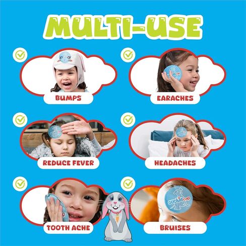 Kids Ice Packs for Boo Boos, Wearable Handsfree Kids Ice Packs Hot and Cold Pack. Toddler Ice Packs for Injuries Reusable Kids, Treats Bumps, Bruises, Fever & More. FSA/HSA Eligible in Saudi Arabia