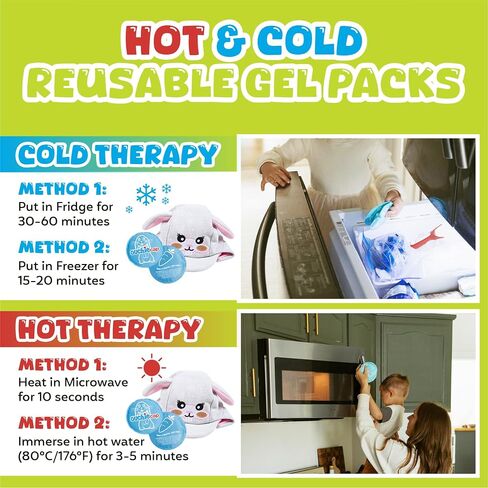 Kids Ice Packs for Boo Boos, Wearable Handsfree Kids Ice Packs Hot and Cold Pack. Toddler Ice Packs for Injuries Reusable Kids, Treats Bumps, Bruises, Fever & More. FSA/HSA Eligible in Saudi Arabia