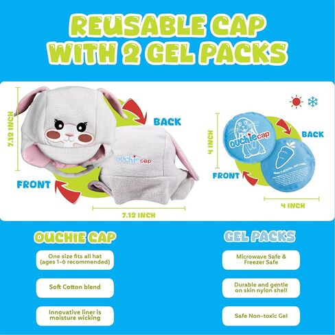Kids Ice Packs for Boo Boos, Wearable Handsfree Kids Ice Packs Hot and Cold Pack. Toddler Ice Packs for Injuries Reusable Kids, Treats Bumps, Bruises, Fever & More. FSA/HSA Eligible in Saudi Arabia