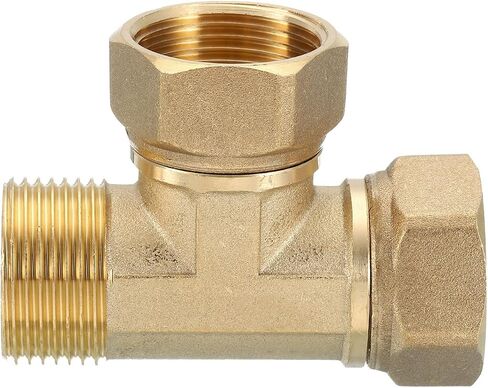 uxcell Brass Tee Swivel Pipe Fitting, 3/4" (Female x Female x Male) 3 Way T-Connector Fitting Coupler for Air Conditioner Refrigeration Plumbing, 1pcs in Saudi Arabia