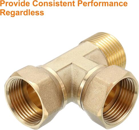 uxcell Brass Tee Swivel Pipe Fitting, 3/4" (Female x Female x Male) 3 Way T-Connector Fitting Coupler for Air Conditioner Refrigeration Plumbing, 1pcs in Saudi Arabia