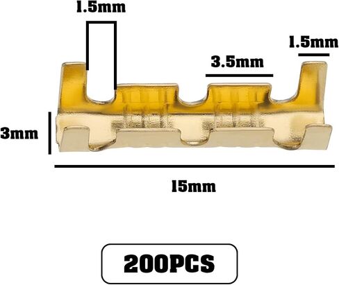 eMagTech 200Pcs Brass Crimp Electrical Connector Wire U-Shaped Terminal, U-Shaped Brass Crimp Terminal Connectors Suitable for Lines 0.5-1.5mm² in Saudi Arabia
