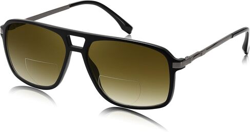 FEISEDY Aviator Bifocal Reading Sunglasses for Men Women Vintage Square Tinted Blue Light Blocking Readers B0181 in Saudi Arabia