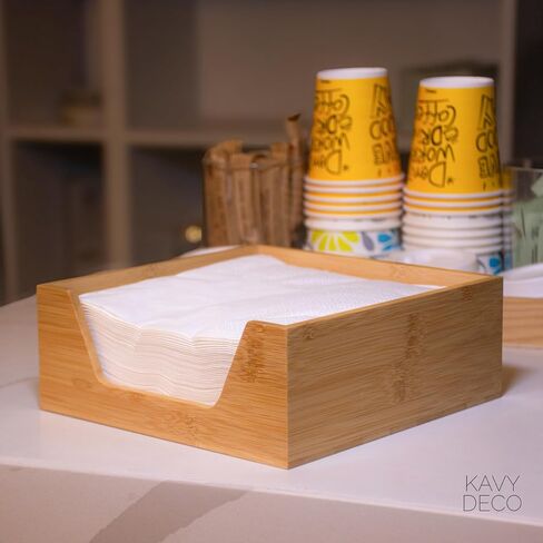 Bamboo Napkin Holder For Table 7.28" x 7.28" x 2.8" - Japanding Design, Multipurpose - Stylish Home Decor Napkin Organizer. in Saudi Arabia