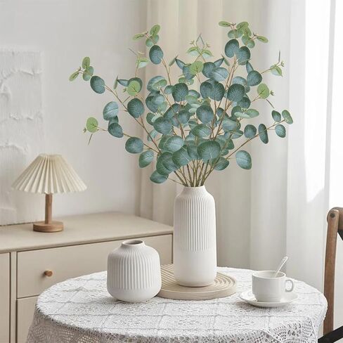Fall Leaves Stems Artificial Eucalyptus Fall Stems Fake Eucalyptus Decor Silk Faux Fall Stems 3Pcs Eucalyptus Plant Branches for Vase Home Centerpiece Wedding Autumn Decoration(Dark Red) in Saudi Arabia