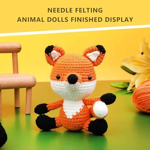 SOCNITC Beginner Crochet Kit Crochet Animal Kit and Knitting Starter Kit with instruction tutorials and video tutorials Peasy Yarn Hook Needle Accessories for Beginners and Lovers DIY in Kuwait