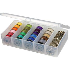 ArtBin 7003AB Sew-Lutions Sewing Supply Storage System with Lift-Out Thread Spool Tray, [1] Plastic Storage Case, Clear
