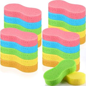 Dandat 20 Pcs Large Car Wash Sponge Multi Purpose Cleaning Scrubber Non Scratch Thick Dish Sponge Household Cleaning Sponge Foam Washing Pad Handy Scrubber for Car Household Cleaning, Mix Colors