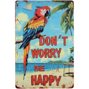 Parrot Backyard Decor Metal Signs Porch Signs Outdoor Pool Signs and Decor Outdoor Beach Wall Decor Personalized Metal Signs for Outdoors 8 x 12 inches
