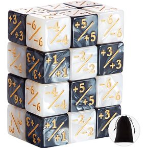 24 Pieces Dice Counters Token Dice D6 Gaming Dice Cube Loyalty Counter Magic Dice Compatible with Card Gaming Accessory, 2 Styles
