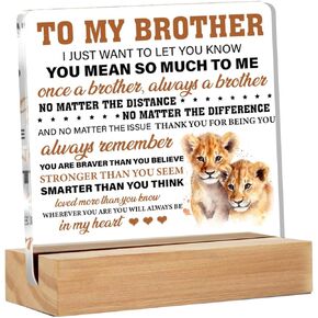 Brother Gifts From Sister Brother, Brother Present to My Brother I Just Want to Let You Know Clear Acrylic Desk Decorative Sign for Home Decor, 4 x 4 Inches