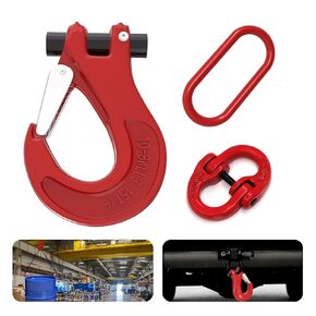 Safety Swivel Hook with Latch Chain Link Connectors Set, 3 Ton Locking Swivel Hook, 3 ton 5/8" Oblong Master Link Heavy Duty Chain Link, 3.2 Tons G80 Dual Hammerlok Hammer Lock, 3 Pcs in Kuwait