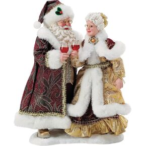 Department 56 Possible Dreams Bon Appetit Santa and Mrs. Claus Wine-Derful Time of The Year Figurine, 10.5 Inch, Multicolor