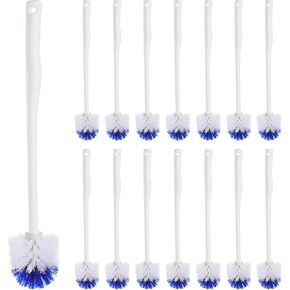 15 Pcs 18.5 Inch Toilet Bowl Cleaner Durable Toilet Brush Bathroom Cleaning Brush with Hook Hole Design Compact Size Toilet Scrubber Brush without Holder for Bathroom Household Cleaning