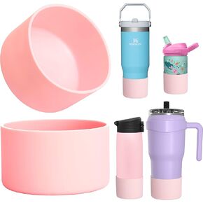 2Pcs Silicone Boot for Stanley Cup 40oz & Stanley IceFlow 20oz 30oz, Protective Water Bottle Bottom Sleeve Cover, Stanley Cup Accessories, Clear