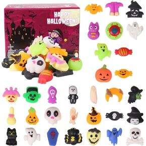 Mochi Squishy Toys Set, Random 32 Pack Mini Mochi Party Favors for Kids, Kawaii Squishy Toy Stress Relief Toys,Cat Squishys Slow Rising Animals Goodie Bags Fillers with Storage Box, Classroom Prizes