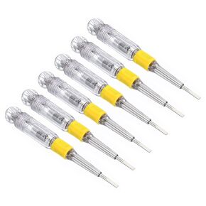 PATIKIL Voltage Tester AC 150-500V Contact Electrical Detector Slotted Screwdriver Tester Pen with Neon Tube, Clear Pack of 6