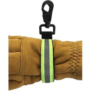 LINE2design Heavy Duty Firefighter Glove with Green Reflective Trim, 1 Count (Pack of 1)