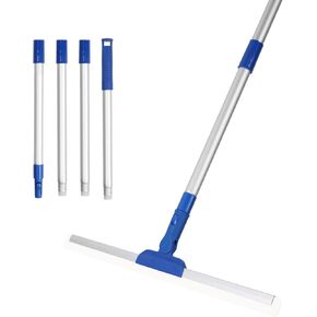 Floor & Window Professional 180° Rotatable Squeegee Scrubber with 56" Adjustable Long Handle,Shower Squeegee for Glass Doors,Bathroom,Kitchen,Tile,Car Glass,Marble Floors (Floor Squeegee)